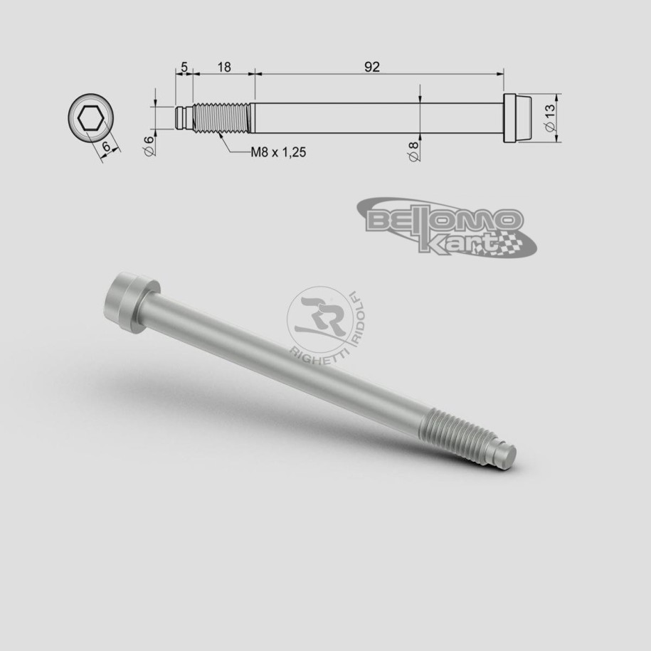 VITE PER FUSELLO D.8mm M8 L.92+18mm