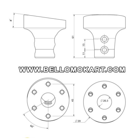 mozzo volante inclinato 8° KF/KZ