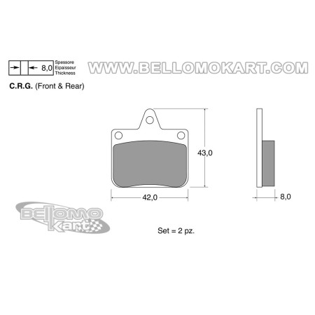 Kit pastiglie freni ant. tipo CRG VEN 04