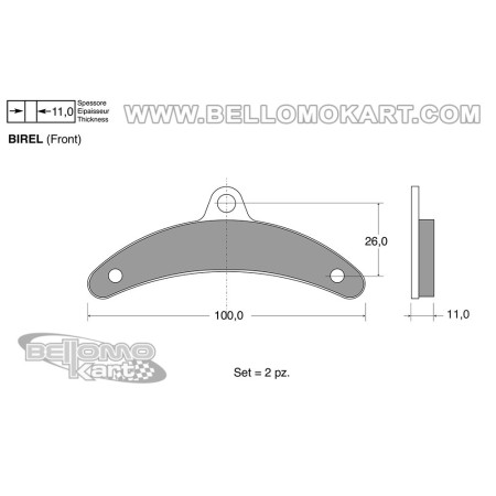 Kit pastiglie freni ant. tipo BIREL  fino al 2007