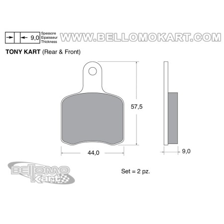 Kit pastiglie freni tipo tonykart BS5-BS6 fino al 2014