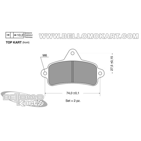 kit pastiglie freno tipo top-kart