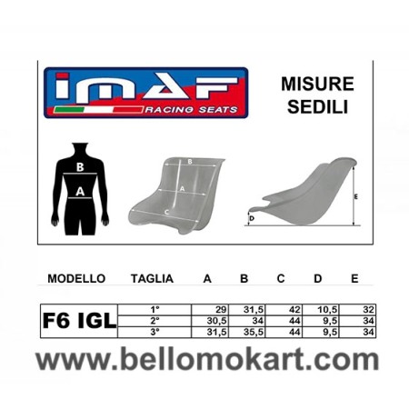 misure sedile Imaf F6 IGL