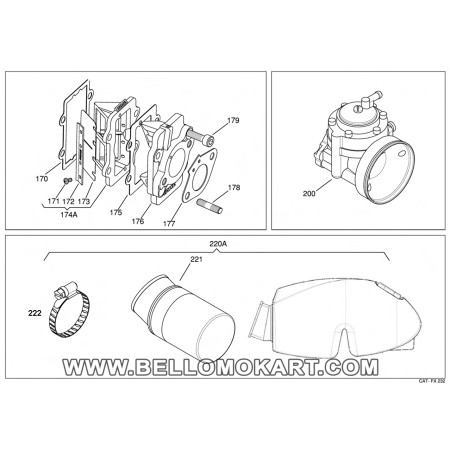 gruppo lamelle top IAME X30 (lamelle in carbonio)