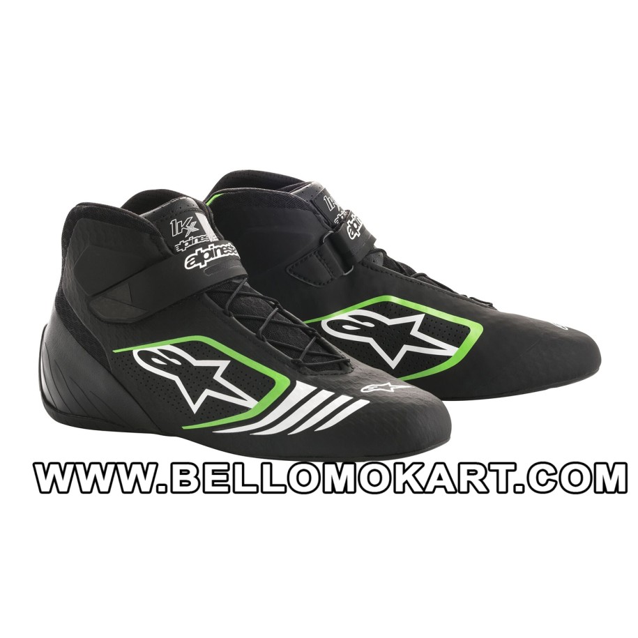 Scarpe kart Alpinestars Tech-1 KX Nero/verde fluo/bianco