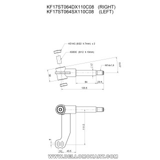 disegno tecnico fusello babykart 17 mm