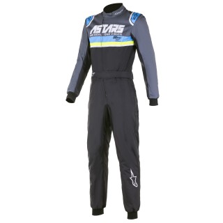 Alpinestars KMX-9 V2 Graphic 2 Karting Suit Black / Cyan / Fluo yellow